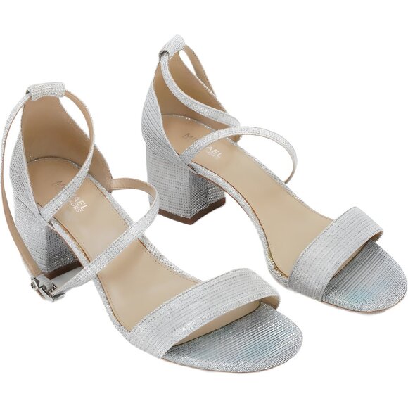 Michael Kors Serena Flex Silver Strappy Dress Sandals Women's US 5.5M - Picture 4 of 6